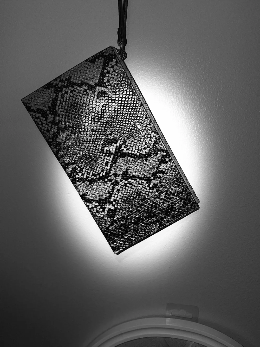 Michael Kors Black and Gray Snake-Print Wristlet Clutch